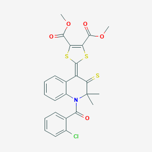 molecular formula C25H20ClNO5S3 B404208 Dimethyl 2-[1-(2-chlorobenzoyl)-2,2-dimethyl-3-sulfanylidenequinolin-4-ylidene]-1,3-dithiole-4,5-dicarboxylate CAS No. 331760-87-3