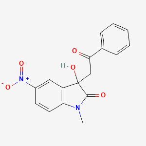 3-hydroxy-1-methyl-5-nitro-3-(2-oxo-2-phenylethyl)-1,3-dihydro-2H-indol-2-one