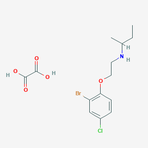 N-[2-(2-bromo-4-chlorophenoxy)ethyl]butan-2-amine;oxalic acid