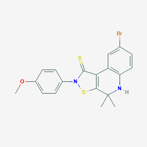 molecular formula C19H17BrN2OS2 B404219 8-bromo-2-(4-methoxyphenyl)-4,4-dimethyl-4,5-dihydro[1,2]thiazolo[5,4-c]quinoline-1(2H)-thione CAS No. 304013-24-9