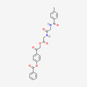 molecular formula C27H24N2O7 B4042200 2-[4-(苯甲酰氧基)苯基]-2-氧代乙基 N-(4-甲基苯甲酰)甘氨酰甘氨酸酯 