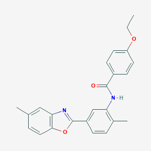 molecular formula C24H22N2O3 B404222 4-ethoxy-N-[2-methyl-5-(5-methyl-1,3-benzoxazol-2-yl)phenyl]benzamide 