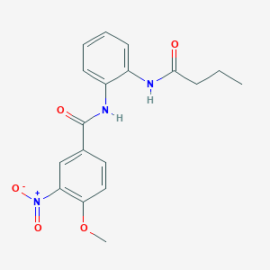 molecular formula C18H19N3O5 B4042229 N-[2-(丁酰氨基)苯基]-4-甲氧基-3-硝基苯甲酰胺 