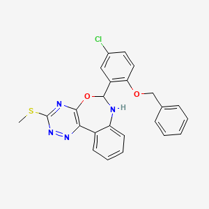 molecular formula C24H19ClN4O2S B4042257 6-[2-(benzyloxy)-5-chlorophenyl]-3-(methylthio)-6,7-dihydro[1,2,4]triazino[5,6-d][3,1]benzoxazepine 