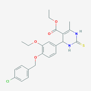 molecular formula C23H25ClN2O4S B4042265 ethyl 4-{4-[(4-chlorobenzyl)oxy]-3-ethoxyphenyl}-6-methyl-2-thioxo-1,2,3,4-tetrahydro-5-pyrimidinecarboxylate 