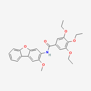 molecular formula C26H27NO6 B4042286 3,4,5-triethoxy-N-(2-methoxydibenzo[b,d]furan-3-yl)benzamide 