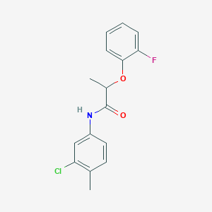 molecular formula C16H15ClFNO2 B4042361 N-(3-氯-4-甲基苯基)-2-(2-氟苯氧基)丙酰胺 