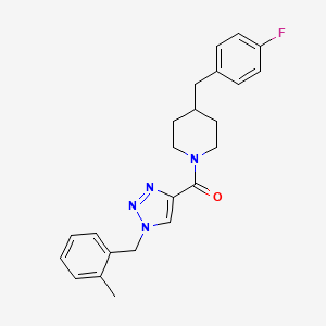 molecular formula C23H25FN4O B4042379 4-(4-氟苄基)-1-{[1-(2-甲基苄基)-1H-1,2,3-三唑-4-基]羰基}哌啶 