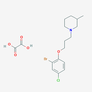 molecular formula C17H23BrClNO5 B4042393 1-[3-(2-溴-4-氯苯氧基)丙基]-3-甲基哌啶草酸盐 