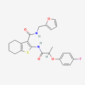 molecular formula C23H23FN2O4S B4042396 2-{[2-(4-fluorophenoxy)propanoyl]amino}-N-(2-furylmethyl)-4,5,6,7-tetrahydro-1-benzothiophene-3-carboxamide CAS No. 618079-99-5