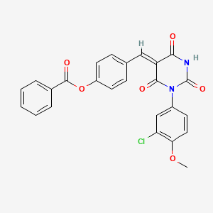 [4-[(Z)-[1-(3-chloro-4-methoxyphenyl)-2,4,6-trioxo-1,3-diazinan-5-ylidene]methyl]phenyl] benzoate