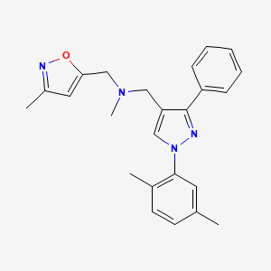 1-[1-(2,5-dimethylphenyl)-3-phenyl-1H-pyrazol-4-yl]-N-methyl-N-[(3-methyl-5-isoxazolyl)methyl]methanamine