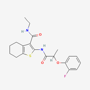 molecular formula C20H23FN2O3S B4042449 N-乙基-2-{[2-(2-氟苯氧基)丙酰]氨基}-4,5,6,7-四氢-1-苯并噻吩-3-甲酰胺 