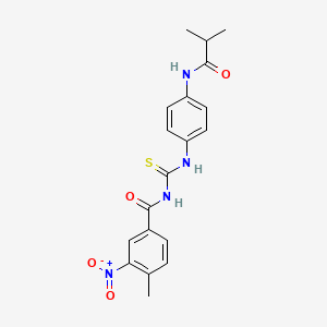 molecular formula C19H20N4O4S B4042465 N-({[4-(isobutyrylamino)phenyl]amino}carbonothioyl)-4-methyl-3-nitrobenzamide 