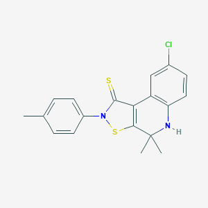 molecular formula C19H17ClN2S2 B404247 8-chloro-4,4-dimethyl-2-(4-methylphenyl)-4,5-dihydroisothiazolo[5,4-c]quinoline-1(2H)-thione CAS No. 331761-25-2