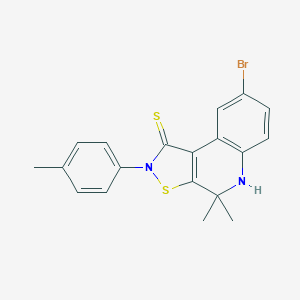 molecular formula C19H17BrN2S2 B404250 8-bromo-4,4-dimethyl-2-(4-methylphenyl)-4,5-dihydroisothiazolo[5,4-c]quinoline-1(2H)-thione CAS No. 303042-02-6