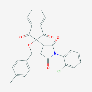 5-(2-chlorophenyl)-3-(4-methylphenyl)-3a,6a-dihydrospiro[furo[3,4-c]pyrrole-1,2'-indene]-1',3',4,6(3H,5H)-tetrone