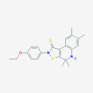 molecular formula C22H24N2OS2 B404253 2-(4-ethoxyphenyl)-4,4,7,8-tetramethyl-4,5-dihydro[1,2]thiazolo[5,4-c]quinoline-1(2H)-thione CAS No. 303088-83-7