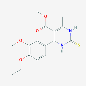 methyl 4-(4-ethoxy-3-methoxyphenyl)-6-methyl-2-sulfanylidene-3,4-dihydro-1H-pyrimidine-5-carboxylate