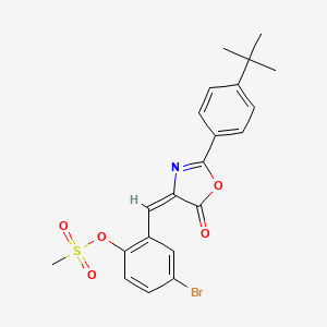 molecular formula C21H20BrNO5S B4042575 [4-bromo-2-[(E)-[2-(4-tert-butylphenyl)-5-oxo-1,3-oxazol-4-ylidene]methyl]phenyl] methanesulfonate 