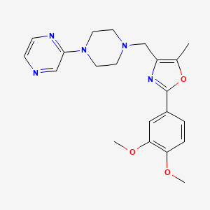 molecular formula C21H25N5O3 B4042580 2-(4-{[2-(3,4-dimethoxyphenyl)-5-methyl-1,3-oxazol-4-yl]methyl}-1-piperazinyl)pyrazine 