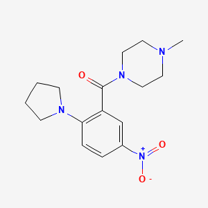 molecular formula C16H22N4O3 B4042586 1-甲基-4-[5-硝基-2-(1-吡咯烷基)苯甲酰基]哌嗪 