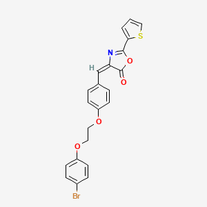 molecular formula C22H16BrNO4S B4042626 (4E)-4-[[4-[2-(4-bromophenoxy)ethoxy]phenyl]methylidene]-2-thiophen-2-yl-1,3-oxazol-5-one 