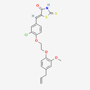 molecular formula C22H20ClNO4S2 B4042657 5-{4-[2-(4-烯丙基-2-甲氧基苯氧基)乙氧基]-3-氯苄叉]-2-硫代-1,3-噻唑烷-4-酮 