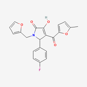 molecular formula C21H16FNO5 B4042664 5-(4-氟苯基)-1-(2-呋喃甲基)-3-羟基-4-(5-甲基-2-呋喃甲酰)-1,5-二氢-2H-吡咯-2-酮 