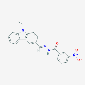 molecular formula C22H18N4O3 B404267 N'-[(9-ethyl-9H-carbazol-3-yl)methylene]-3-nitrobenzohydrazide 