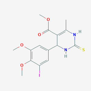 molecular formula C15H17IN2O4S B4042680 methyl 4-(3-iodo-4,5-dimethoxyphenyl)-6-methyl-2-sulfanylidene-3,4-dihydro-1H-pyrimidine-5-carboxylate 