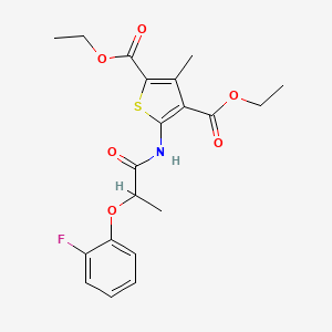 molecular formula C20H22FNO6S B4042685 diethyl 5-{[2-(2-fluorophenoxy)propanoyl]amino}-3-methyl-2,4-thiophenedicarboxylate 