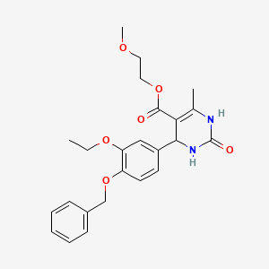 molecular formula C24H28N2O6 B4042720 2-methoxyethyl 4-(3-ethoxy-4-phenylmethoxyphenyl)-6-methyl-2-oxo-3,4-dihydro-1H-pyrimidine-5-carboxylate 