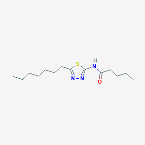 molecular formula C14H25N3OS B404275 N-(5-heptyl-1,3,4-thiadiazol-2-yl)pentanamide 