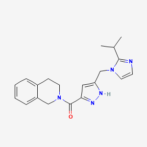 molecular formula C20H23N5O B4042773 2-({5-[(2-异丙基-1H-咪唑-1-基)甲基]-1H-吡唑-3-基}羰基)-1,2,3,4-四氢异喹啉 