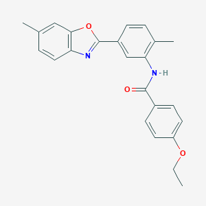 molecular formula C24H22N2O3 B404283 4-Ethoxy-N-[2-methyl-5-(6-methyl-benzooxazol-2-yl)-phenyl]-benzamide 