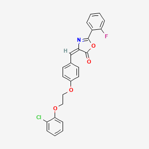 (4E)-4-[[4-[2-(2-chlorophenoxy)ethoxy]phenyl]methylidene]-2-(2-fluorophenyl)-1,3-oxazol-5-one