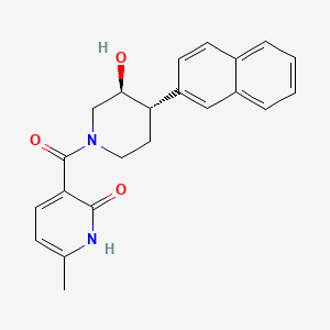 3-[(3S,4S)-3-hydroxy-4-naphthalen-2-ylpiperidine-1-carbonyl]-6-methyl-1H-pyridin-2-one