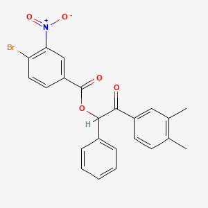 2-(3,4-dimethylphenyl)-2-oxo-1-phenylethyl 4-bromo-3-nitrobenzoate