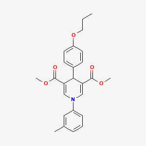 molecular formula C25H27NO5 B4042983 1-(3-甲基苯基)-4-(4-丙氧基苯基)-1,4-二氢-3,5-吡啶二甲酸二甲酯 