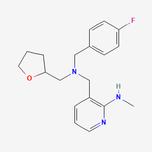 molecular formula C19H24FN3O B4042988 3-{[(4-fluorobenzyl)(tetrahydrofuran-2-ylmethyl)amino]methyl}-N-methylpyridin-2-amine 