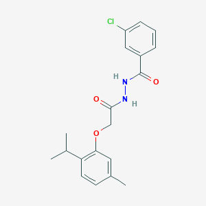 3-chloro-N'-[(2-isopropyl-5-methylphenoxy)acetyl]benzohydrazide