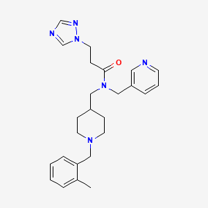 N-{[1-(2-methylbenzyl)-4-piperidinyl]methyl}-N-(3-pyridinylmethyl)-3-(1H-1,2,4-triazol-1-yl)propanamide