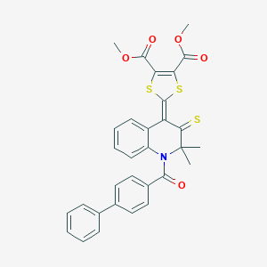 dimethyl 2-[1-(biphenyl-4-ylcarbonyl)-2,2-dimethyl-3-thioxo-2,3-dihydroquinolin-4(1H)-ylidene]-1,3-dithiole-4,5-dicarboxylate