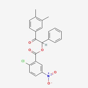 molecular formula C23H18ClNO5 B4043120 2-(3,4-二甲基苯基)-2-氧代-1-苯乙基 2-氯-5-硝基苯甲酸酯 