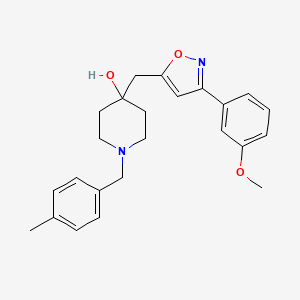 molecular formula C24H28N2O3 B4043150 4-{[3-(3-methoxyphenyl)-5-isoxazolyl]methyl}-1-(4-methylbenzyl)-4-piperidinol 