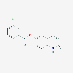 molecular formula C19H18ClNO2 B404316 2,2,4-Trimethyl-1,2-dihydro-6-quinolinyl 3-chlorobenzoate CAS No. 304879-19-4