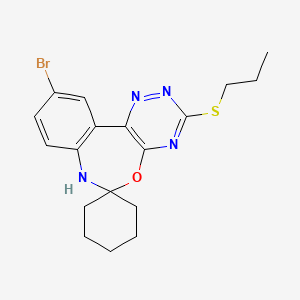 molecular formula C18H21BrN4OS B4043170 10'-bromo-3'-(propylthio)-7'H-spiro[cyclohexane-1,6'-[1,2,4]triazino[5,6-d][3,1]benzoxazepine] 