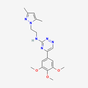 N-[2-(3,5-dimethyl-1H-pyrazol-1-yl)ethyl]-5-(3,4,5-trimethoxyphenyl)-1,2,4-triazin-3-amine