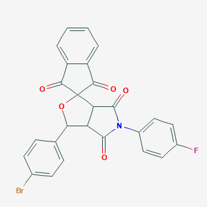 molecular formula C26H15BrFNO5 B404321 3-(4-bromophenyl)-5-(4-fluorophenyl)-3a,6a-dihydrospiro[furo[3,4-c]pyrrole-1,2'-indene]-1',3',4,6(3H,5H)-tetrone CAS No. 308105-50-2
